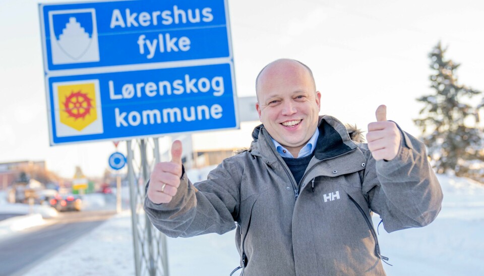 Akershus er tilbake. Viken er historie. Det får Sp-leder og finansminister Trygve Slagsvold Vedum til å smile veldig bredt. Akershus er tilbake. Viken er historie. Det får Sp-leder og finansminister Trygve Slagsvold Vedum til å smile veldig bredt. Foto: Fredrik Varfjell / NTB