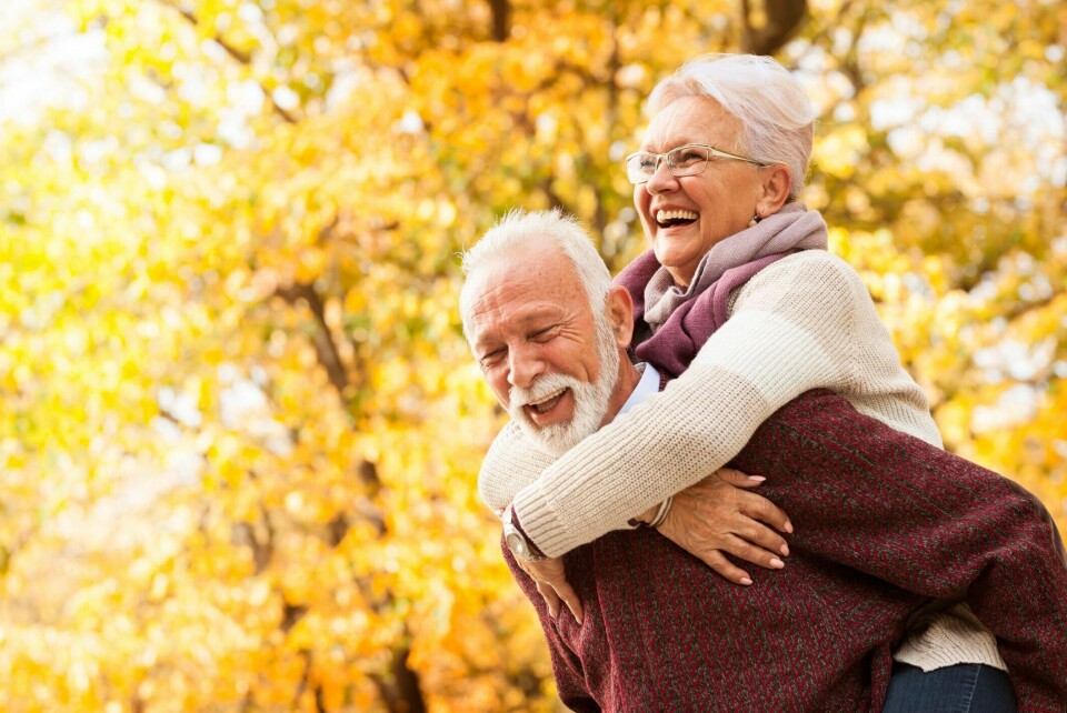 Portrait of healthy senior couple with toothy smile Portrait of healthy senior couple with toothy smile