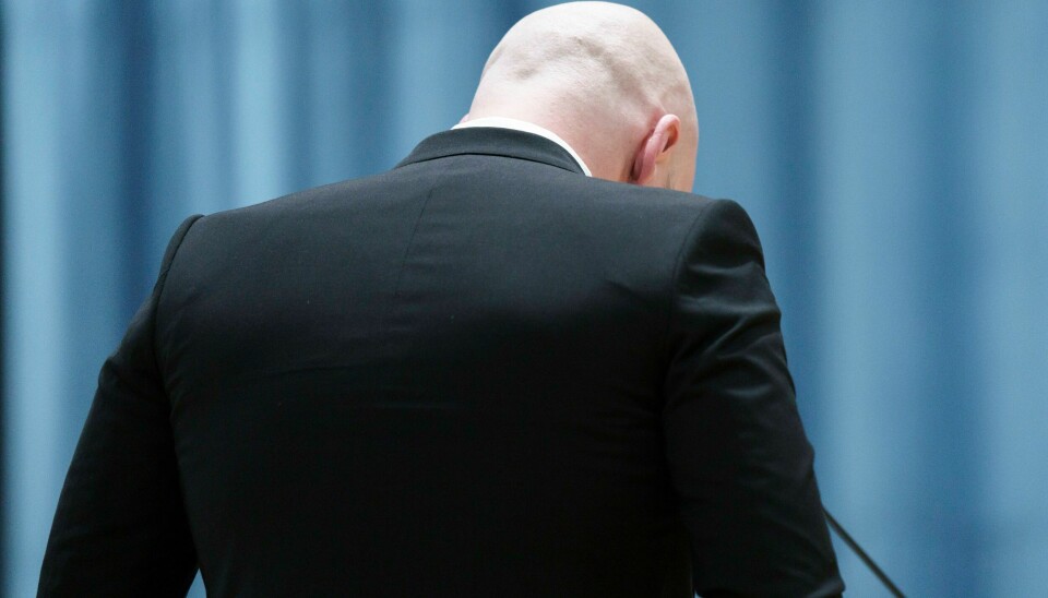 Anders Behring Breivik begynte å gråte under sin egen forklaring i Oslo tingrett tirsdag. Onsdag vil regjeringsadvokaten at Ringerike fengsels egen psykiater skal forklare seg om episoden i retten. Anders Behring Breivik begynte å gråte under sin egen forklaring i Oslo tingrett tirsdag. Onsdag vil regjeringsadvokaten at Ringerike fengsels egen psykiater skal forklare seg om episoden i retten. Foto: Cornelius Poppe / POOL / NTB