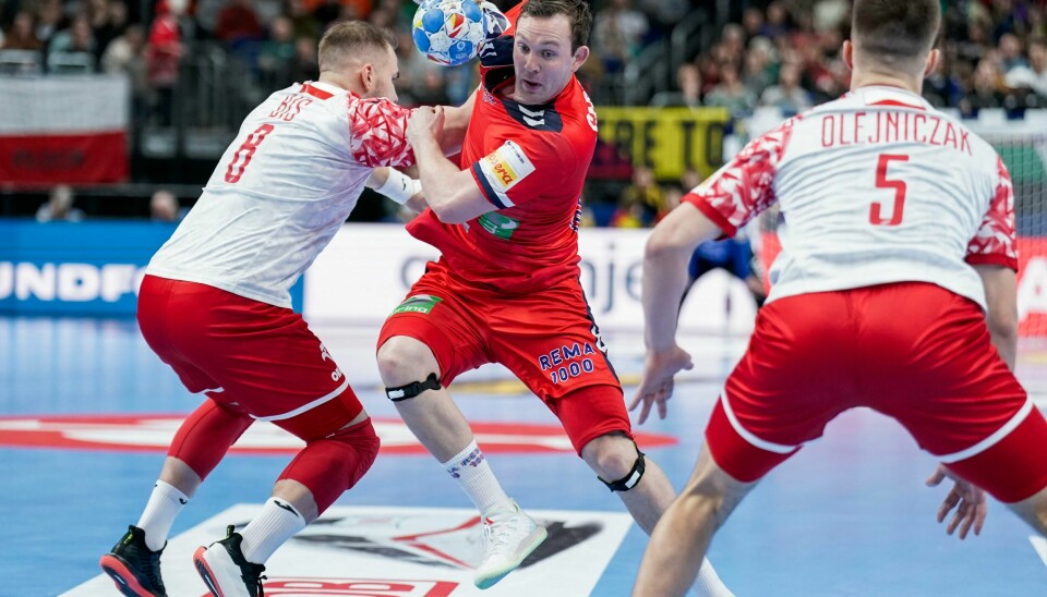 Sander Sagosen i EM-kampen i håndball mot Polen Sander Sagosen i EM-kampen i håndball mot Polen. Foto: Stian Lysberg Solum / NT