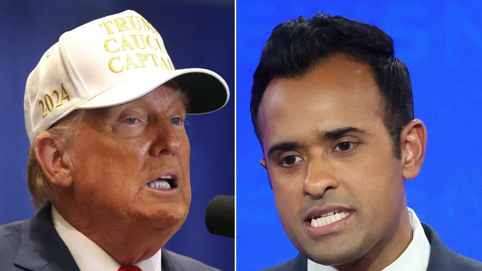 Rike barn leker best, men ikke alltid sammen. Milliardær og ekspresident Donald Trump går nå til angrep på milliardær og presidentutfordrer Vivek Ramaswamy. Rike barn leker best, men ikke alltid sammen. Milliardær og ekspresident Donald Trump går nå til angrep på milliardær og presidentutfordrer Vivek Ramaswamy.