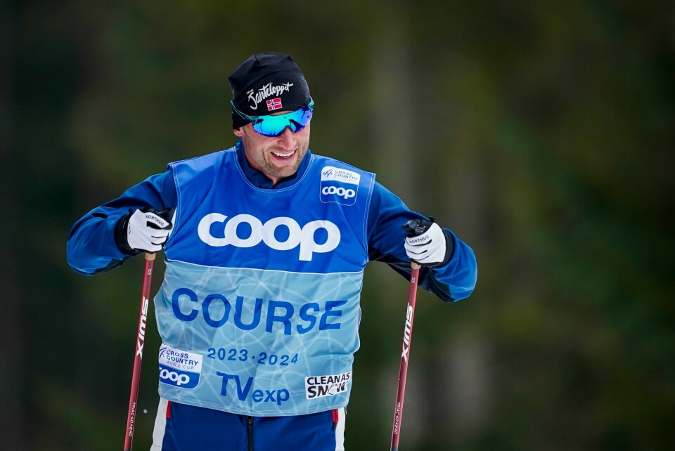 Petter Northug er påmeldt til norgescuprenn. Petter Northug trener i løypene i Toblach. Foto: Terje Pedersen / NTB