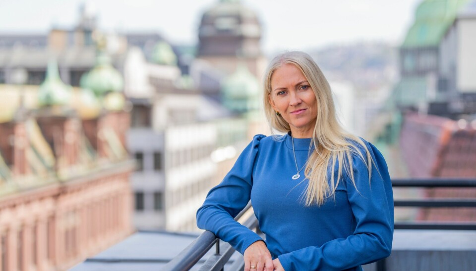 Lill Sverresdatter Larsen, leder for Norsk sykepleierforbund mener at frontfagmodellen holder lønnsnivået nede i helse- og omsorgssektoren. Leder Lill Sverresdatter Larsen i Norsk Sykepleierforbund. Foto: Fredrik Varfjell / NTB