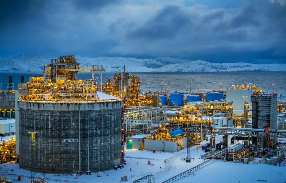 Equinors anlegg på Melkøya utenfor Hammerfest. Equinor produserer flytende naturgass (LNG) ved anlegget på Melkøya. Men driften fører til store utslipp av CO2. Planen er å kutte utslippene ved å elektrifisere driften. Arkivfoto: Ole Berg-Rusten / NTB