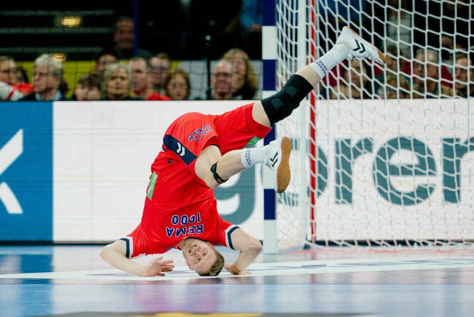 Sebastian Barthold under hovedrundekampen i håndball-EM mellom Norge og Portugal i Barclays Arena. Sebastian Barthold under hovedrundekampen i håndball-EM mellom Norge og Portugal i Barclays Arena. Foto: Stian Lysberg Solum / NTB