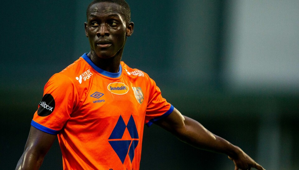 Aalesunds Mamadou Diaw i eliteseriekampen mot Sandefjord i juli 2022. Aalesunds Mamadou Diaw i eliteseriekampen mot Sandefjord i juli 2022. Foto: Trond Reidar Teigen / NTB.