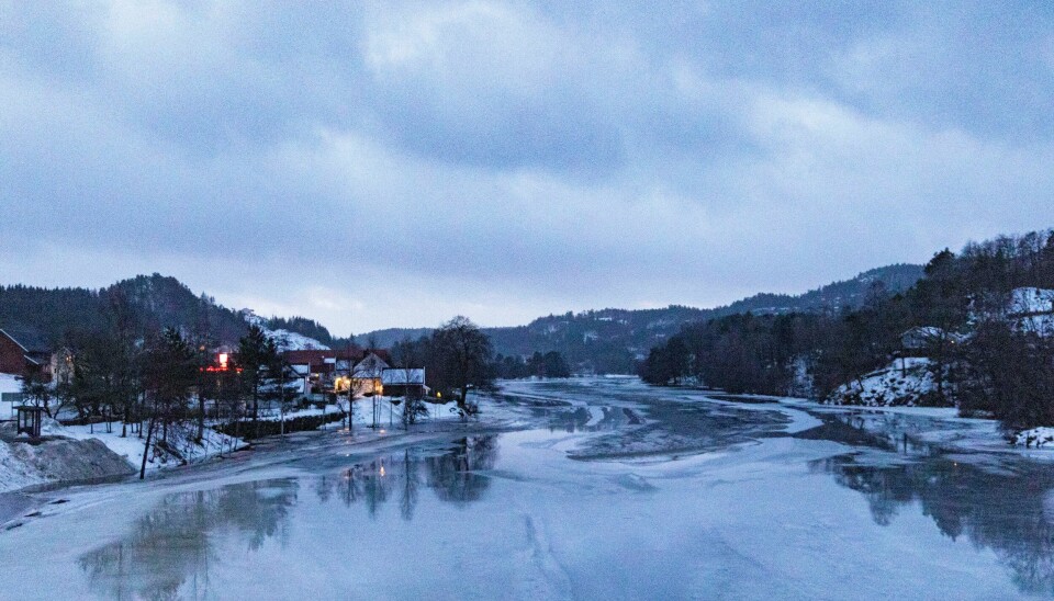 Audna som ender ut i Mandal er enn så lenge stille nord for Mandal ved Holum mandag ettermiddag. Kommunen Lindesnes frykter at elva og høyvann i natt skal føre til oversvømmelse i deler av sentrum i Mandal. Lindesnes kommune har satt krisestab. Audna som ender ut i Mandal er enn så lenge stille nord for Mandal ved Holum mandag ettermiddag. Kommunen Lindesnes frykter at elva og høyvann i natt skal føre til oversvømmelse i deler av sentrum i Mandal. Lindesnes kommune har satt krisestab. Foto: Tor Erik Schrøder / NTB