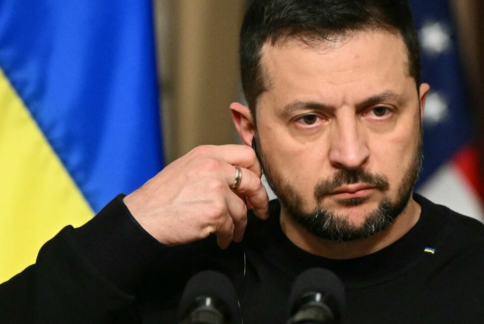 Ukrainas president Volodymyr Zelenskyj. Ukraine’s President Volodymyr Zelensky takes a question during a joint press conference with US President Joe Biden in the Indian Treaty Room of the Eisenhower Executive Office Building, next to the White House, in Washington, DC, on December 12, 2023. (Photo by Mandel NGAN / AFP)