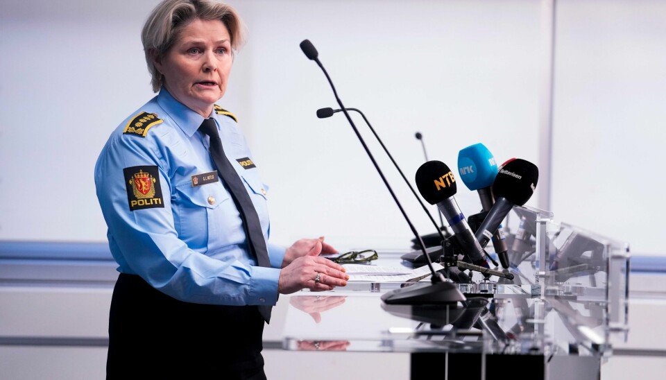 Politiinspektør Grete Lien Metlid informerte onsdag pressen om drapene i Nes. Politiinspektør Grete Lien Metlid informerte onsdag pressen om drapene i Nes. oto: Javad Parsa / NTB