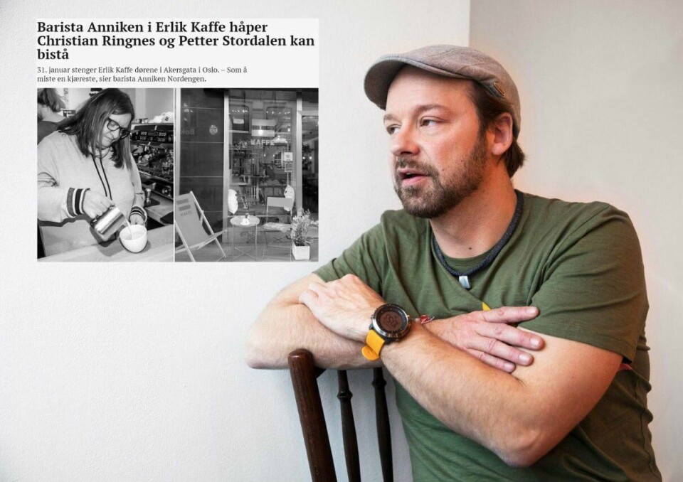 – Jeg tror egentlig ikke alle forstår hvor samfunnsnyttig denne kaffebaren er, og hvor viktig det er for alle som får muligheten til å få en tilnærmet «normal» hverdag, sier Petter «Uteligger» Nyquist. Jeg tror egentlig ikke alle forstår hvor samfunnsnyttig denne kaffebaren er, og hvor viktig det er for alle som får muligheten til å få en tilnærmet «normal» hverdag, sier Petter «Uteligger» Nyquist.