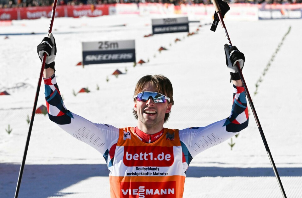 Jarl Magnus Riiber kom først til mål i Schonach lørdag. Jarl Magnus Riiber kom først til mål i Schonach lørdag.