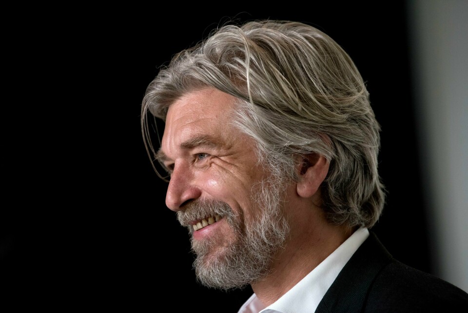 Karl Ove Knausgård, her på Munchmuseet i 2017, under presentasjon av utstillingen 'Knausgård om Munch'. Karl Ove Knausgård på Munchmuseet. Pressevisning. Mot skogen - Knausgård om Munch.