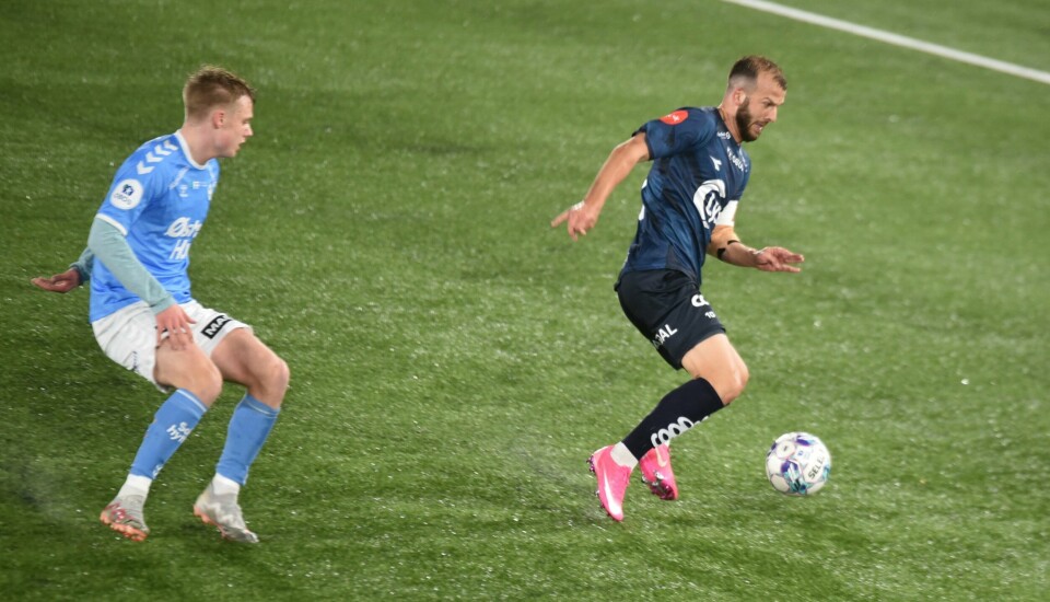 Viking-kaptein Zlatko Tripic brukte kun 37 sekunder på sende Viking i føringen mot Sandnes Ulf torsdag. Zlatko Tripic