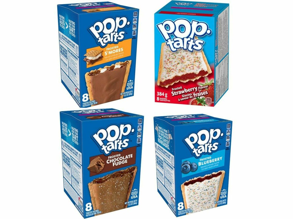 Kellogg's Pop-Tarts trekkes fra markedet på grunn av det ulovlige tilsetningsstoffet titandioksid. Kellogg's Pop-Tarts trekkes fra markedet på grunn av det ulovlige tilsetningsstoffet titandioksid. Foto: Kellogg's / NTB