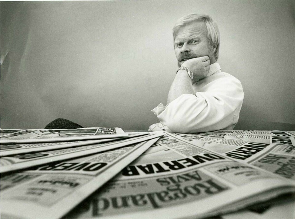 Engwall Pahr-Iversens minneord om Rogalands Avis er også gamleredaktørens siste byhistoriske spalte. Her er Pahr-Iversen i klassisk positur i september 1990. byhistorie