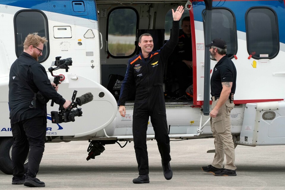 Svensknorske Marcus Wandt har fått et lengre opphold på Den internasjonale romstasjonen (ISS) enn planlagt. Her er han avbildet på Kennedy Space Center i Florida før avreisen Svensknorske Marcus Wandt har fått et lengre opphold på Den internasjonale romstasjonen (ISS) enn planlagt. Her er han avbildet på Kennedy Space Center i Florida før avreisen. Foto: AP / NTB