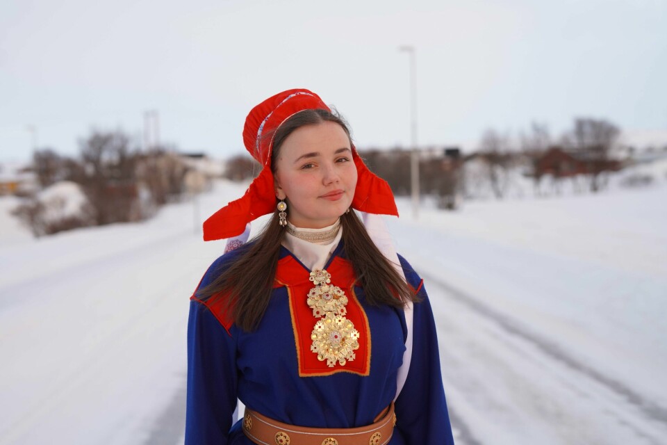 – For min del er det en dag der vi skal markere kulturen vår og hvem vi er, sier Eriell Harila-Jensenius (15). - For min del er det en dag der vi skal markere kulturen vår og hvem vi er, sier Eriell Harila-Jensenius (15).
