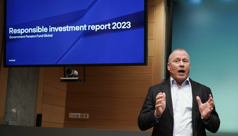 Oljefondet og direktør Nicolai Tangen la onsdag fram rapport om ansvarlig forvaltning for 2023. Foto: Ole Berg-Rusten / NTB Oljefondet og direktør Nicolai Tangen la onsdag fram rapport om ansvarlig forvaltning for 2023. Foto: Ole Berg-Rusten / NTB