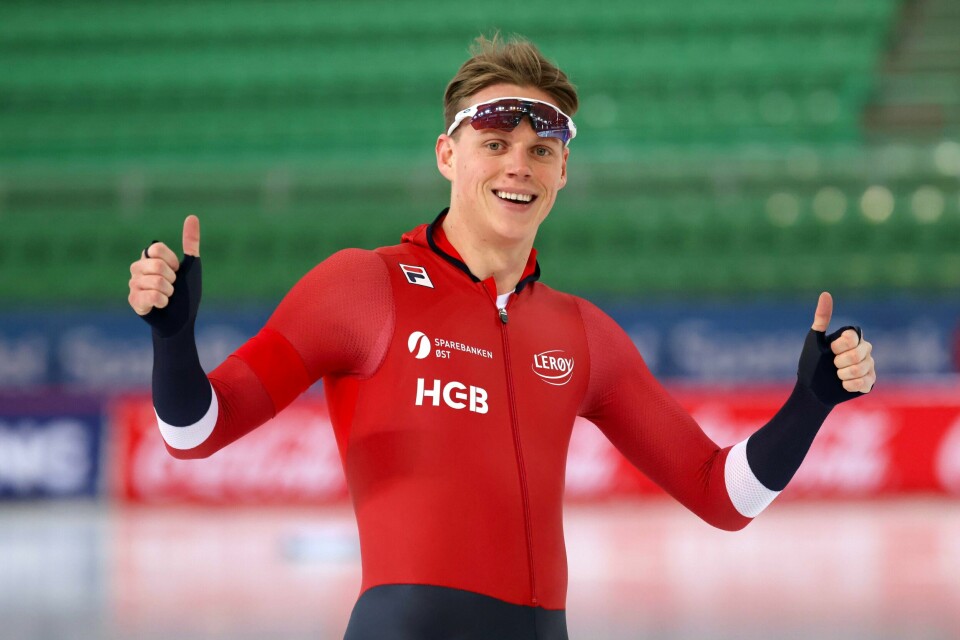 Bjørn Magnussen gikk et kjempeløp på 500-meteren i VM fredag. Her fra NM Bjørn Magnussen gikk et kjempeløp på 500-meteren i VM fredag.Foto: Geir Olsen / NTB