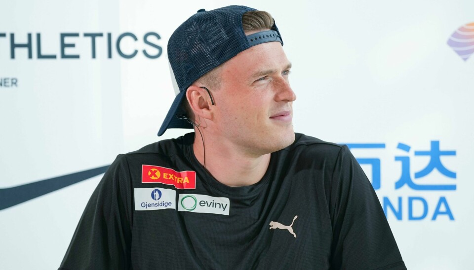 Karsten Warholm under pressekonferansen dagen før Bislett Games. Karsten Warholm under pressekonferansen dagen før Bislett Games. Foto: Beate Oma Dahle / NTB