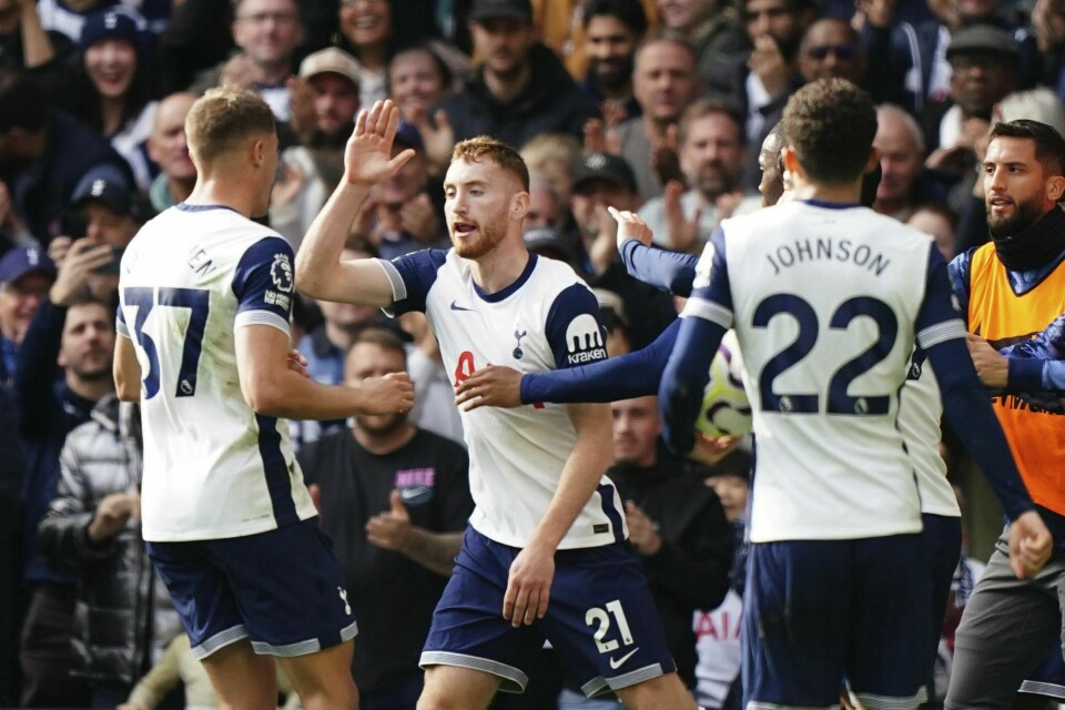 Tottenham herjet hjemme mot West Ham etter at Dejan Kulusevski utlignet ledelsen til bortelaget. Tottenham herjet hjemme mot West Ham etter at Dejan Kulusevski utlignet ledelsen til bortelaget. Foto: Zac Goodwin / PA via AP / NTB