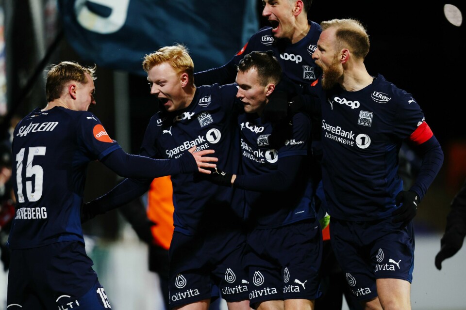 Kristiansund gjorde vondt verre for KFUM Oslo i årets siste kamp på Ekeberg, selv om begge lag sikret ny kontrakt Hilmir Mikaelsson sendte KBK i ledelsen. Foto: Amanda Pedersen Giske / NTB