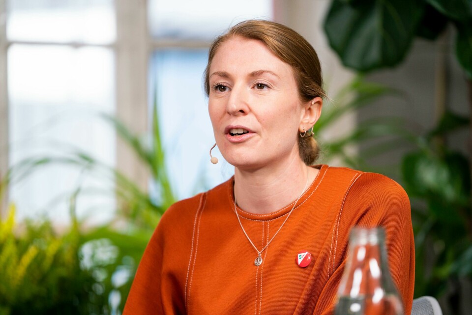 Sunniva Eidsvoll, leder i Oslo SV, mener bompengene må settes kraftig opp i Oslo for å få redusert biltrafikken. Oslo 20191022. Sunniva Holmås Eidsvoll fra Sosialistisk Venstreparti under pressekonferansen om byrådsforhandlingene i Oslo.Foto: Håkon Mosvold Larsen / NTB scanpix