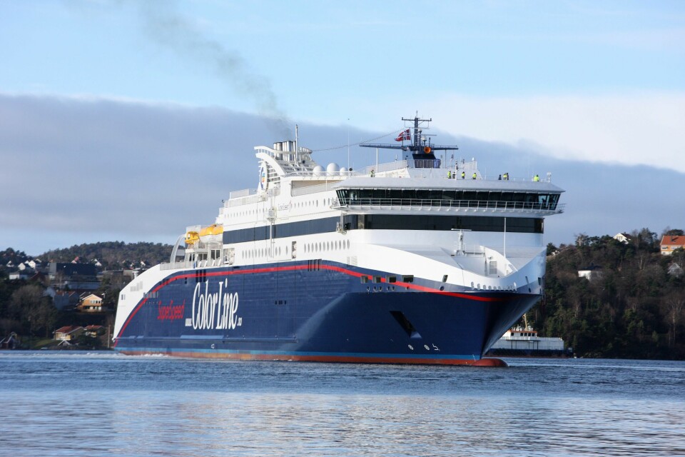 Går alt etter planen, blir Superspeed-seilasene fra Larvik og Kristiansand til Hirtshals tilgjengelig for persontrafikk 15. juni. Foto: Tor Erik Schrøder / NTB scanpix