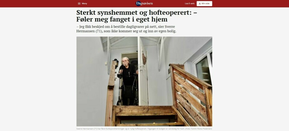 Onsdag 23. oktober publiserte Dagsavisen saken om Sverre Hermansens boforhold. Artikkelen ble lest av mange, reaksjonene utallige. Onsdag 23. oktober publiserte Dagsavisen saken om Sverre Hermansens boforhold.