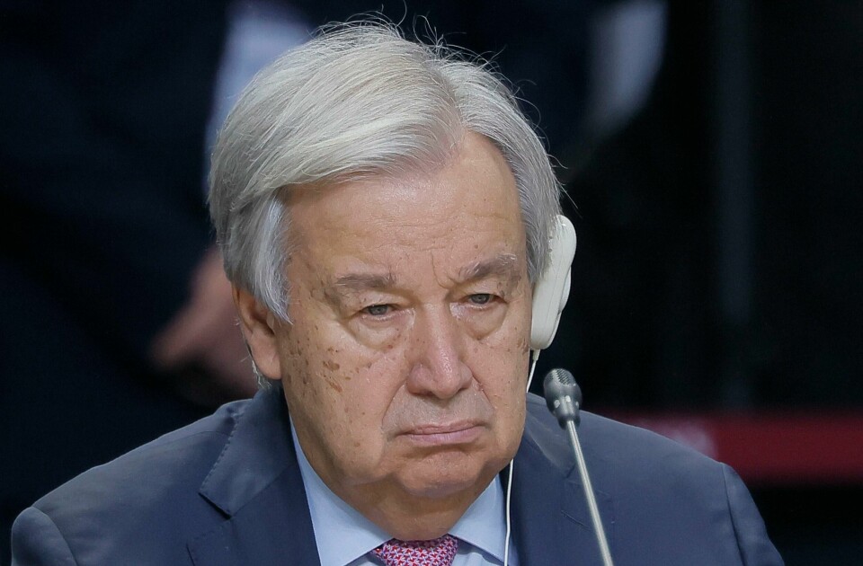 FNs generalsekretær António Guterres ser ikke med blide øyne på Israels UNRWA-vedtak. Situasjonen for den beleirede sivilbefolkningen i Nord-Gaza er uutholdelig, sier FNs generalsekretær António Guterres. Foto: AP / NTB