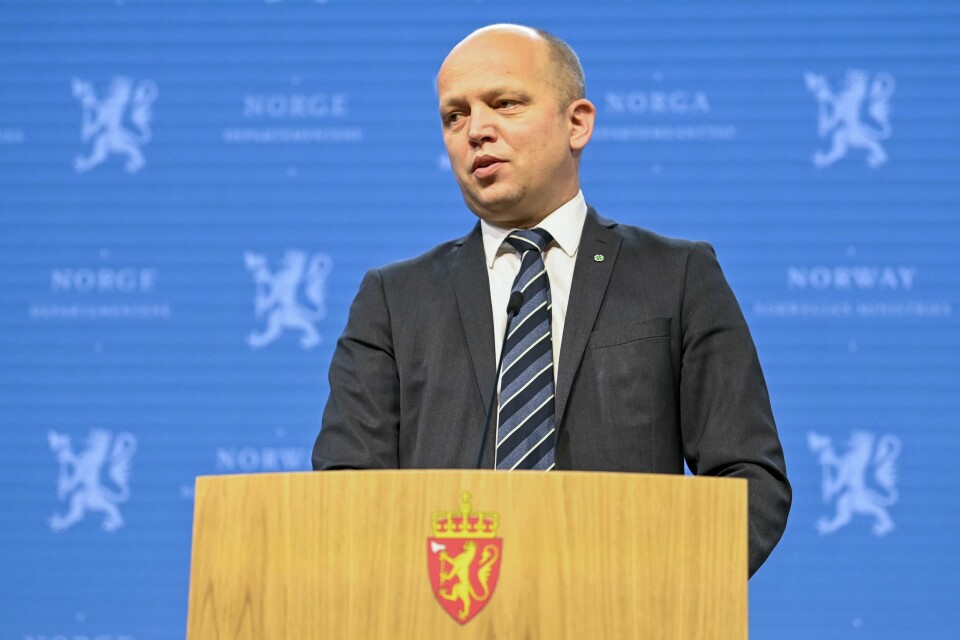 Finansminister Trygve Slagsvold Vedum under regjeringens pressekonferanse om koronasituasjonen i Oslo i Marmorhallen.Foto: Annika Byrde / NTB Finansminister Trygve Slagsvold Vedum under regjeringens pressekonferanse om koronasituasjonen i Oslo i Marmorhallen.Foto: Annika Byrde / NTB