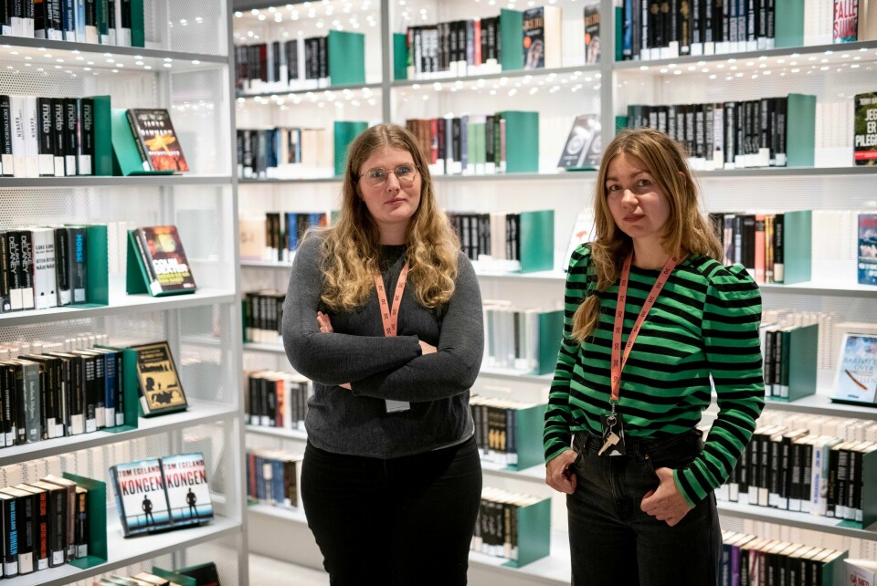 Jenny Dellegård, hovedtillitsvalgt for Fagforbundet Deichman-klubben (til venstre) og Kjersti Steien, daglig leder i Bibliotekarforbundet Deichman er imot kommersiell utleie av bibliotekets lokaler. Jenny Dellegård, hovedtillitsvalgt for Fagforbundet Deichman-klubben, og Kjersti Steien, daglig leder i Bibliotekarforbundet Deichman.