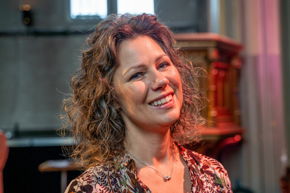 20211013. Artist Trine Rein under julesamling i kulturkirken Jakob r – Jeg er småeuforisk, sier Trine Rein om det å kunne juleturnere med fullt band og for et normalt publikumstall igjen. Foto: Ali Zare / NTB