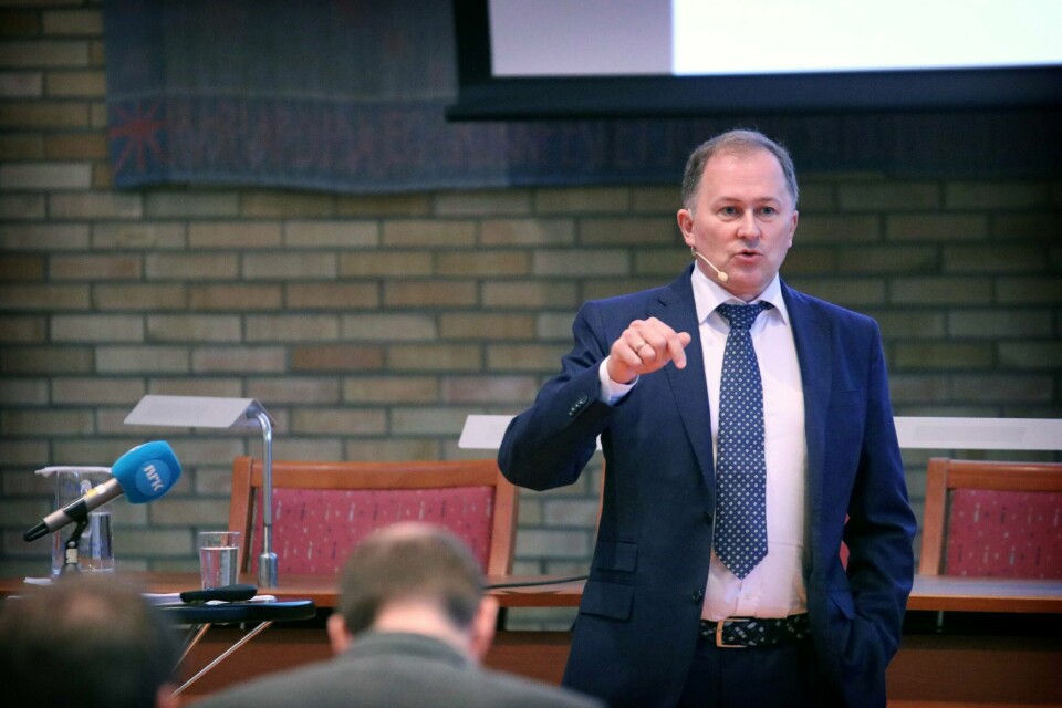 Stavanger-rådmann Per Kristian Vareide presenterte i går formiddag sin første handlings- og økonomiplan etter at han overtok i Stavanger. Foto: Lasse Hansen