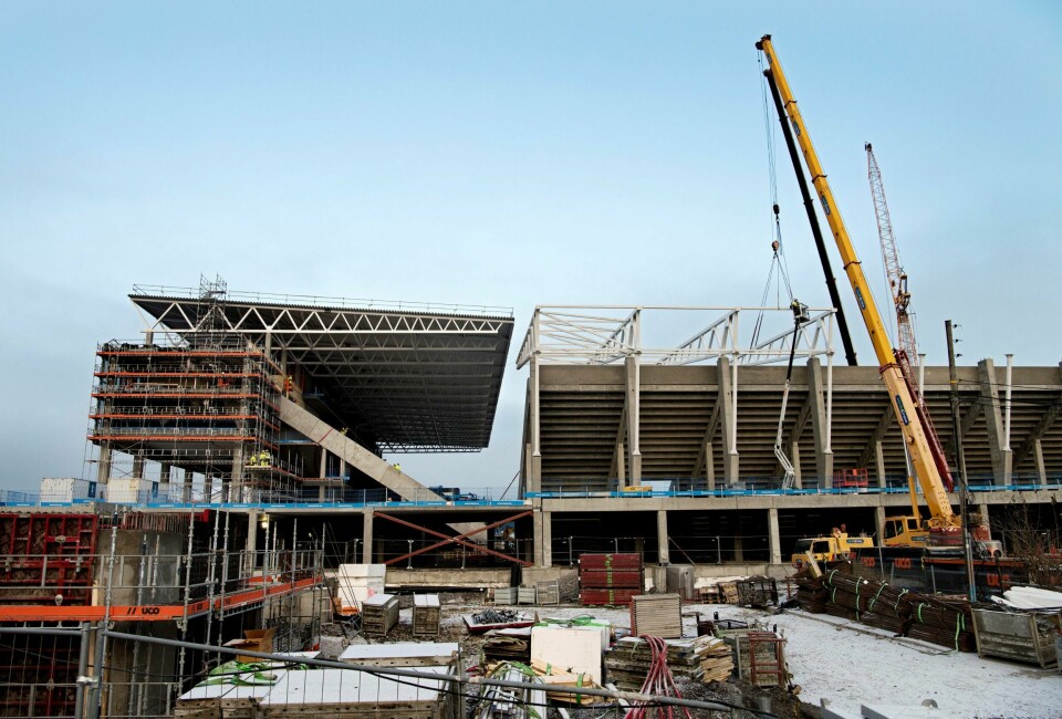 Det reiser seg en ny arena på Valle. Slik så det ut der i går.