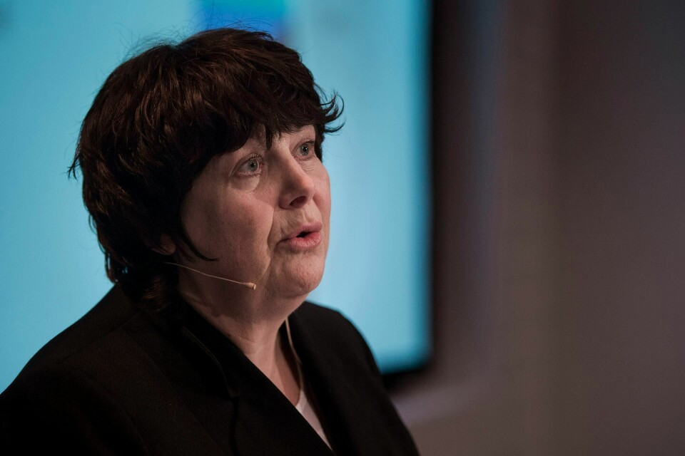 Oljedirektør Bente Nyland la frem nye anslag for Olje- og gassressursene i Barentshavet under en konferanse i Hammerfest tirsdag. Arkivfoto: Carina Johansen / NTB scanpix.