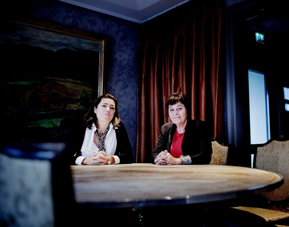 NHO-leder Kristin Skogen Lund kritiserer LO-leder Gerd Kristiansen for å svartmale norsk arbeidsliv og å prioritere valgkamp for Arbeiderpartiet. Her fotografert sammen i 2013.
