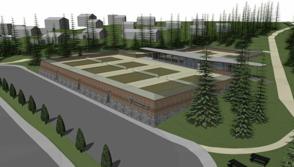 SMASHING: Slik ser arkitektene i Make for seg det nye tennisanlegget ved Midtstuen.