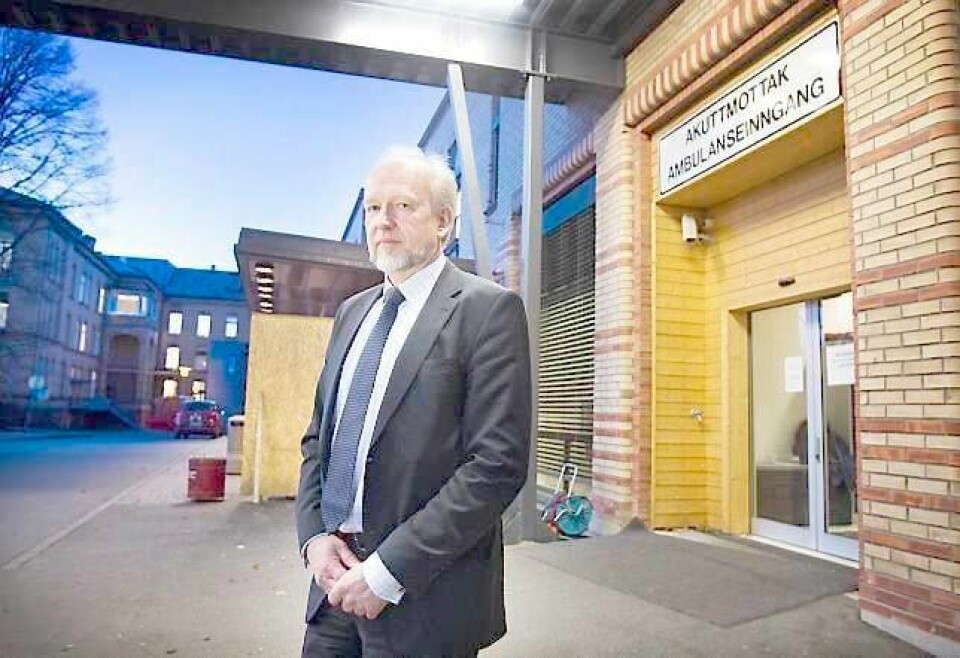 Administrerende direktør Bjørn Erikstein ved Oslo universitetssykehus, som får ros for rask behandling av korsbåndskader, men kritikk for at sammenslåingen av sykehusene ikke har gitt positiv effekt.