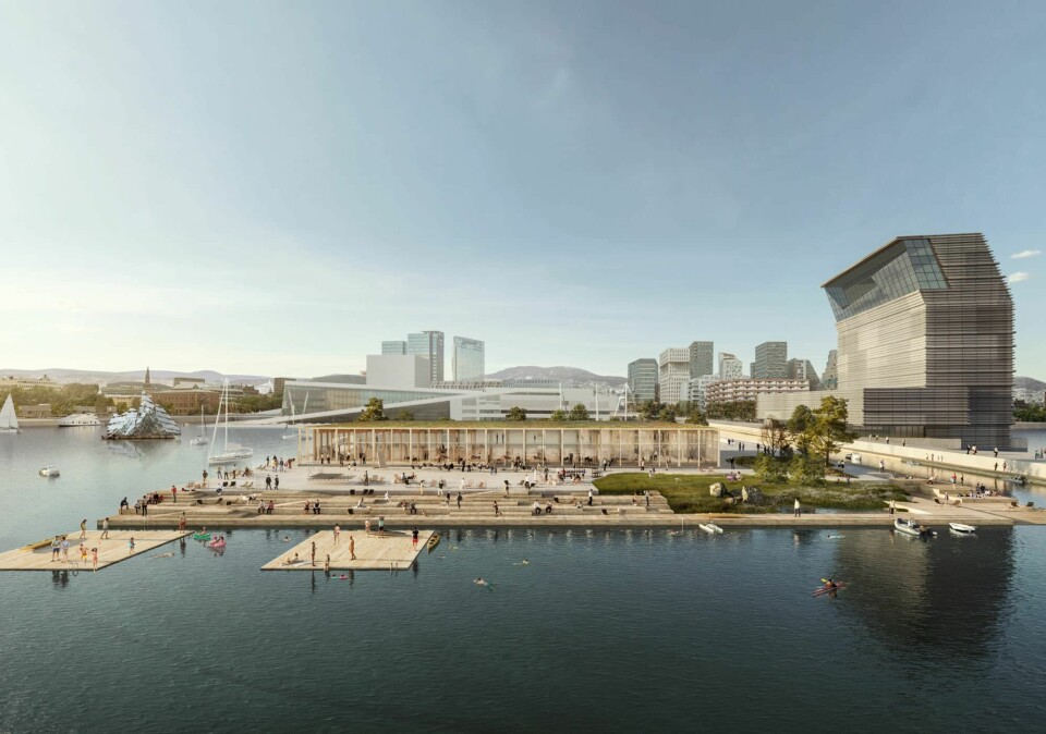 Dette forslaget fra Arkitektkontoret Atelier Oslo vant i 2019 oppdraget om å tegne det nye Fotografihuset på Sukkerbiten. Nå spøker det for planene. Dette forslaget fra Arkitektkontoret Atelier Oslo vant i 2019 oppdraget om å tegne det nye Fotografihuset på Sukkerbiten. Nå spøker det for planene.