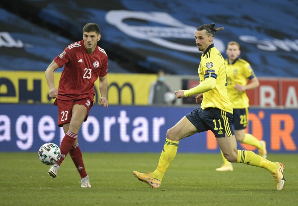 Zlatan Ibrahimovic gjorde Sverige-comeback mot Georgia i slutten av mars. Zlatan Ibrahimovic gjorde Sverige-comeback mot Georgia i slutten av mars. Foto: Pontus Lundahl / TT / AP / NTB