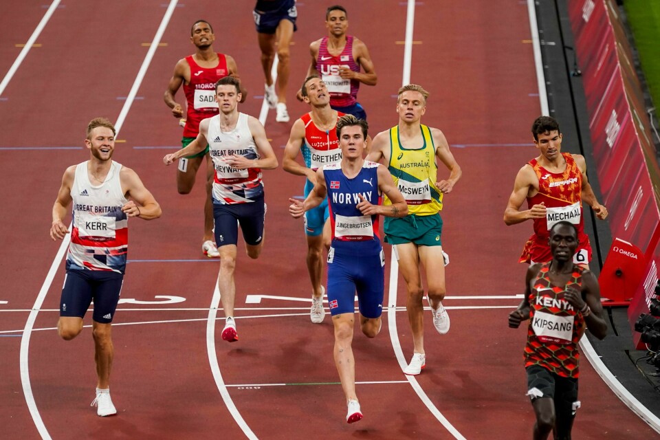 Jakob Ingebrigtsen hadde ingen problemer med å løpe seg til OL-finale på 1500 meter. Jakob Ingebrigtsen hadde ingen problemer med å løpe seg til OL-finale på 1500 meter.