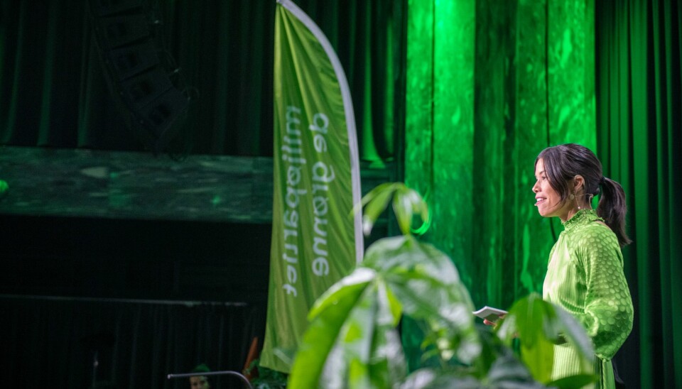 Lan Marie Berg taler under MDGs valgvake på Sentralen under stortingsvalget 2021. Lan Marie Berg taler under MDGs valgvake på Sentralen under stortingsvalget 2021.
