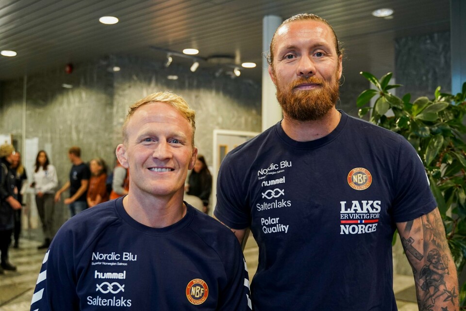 Stig André Berge og Fritz Aanes under mandagens pressekonferanse foran VM i Oslo. Stig André Berge og Fritz Aanes under mandagens pressekonferanse foran VM i Oslo.