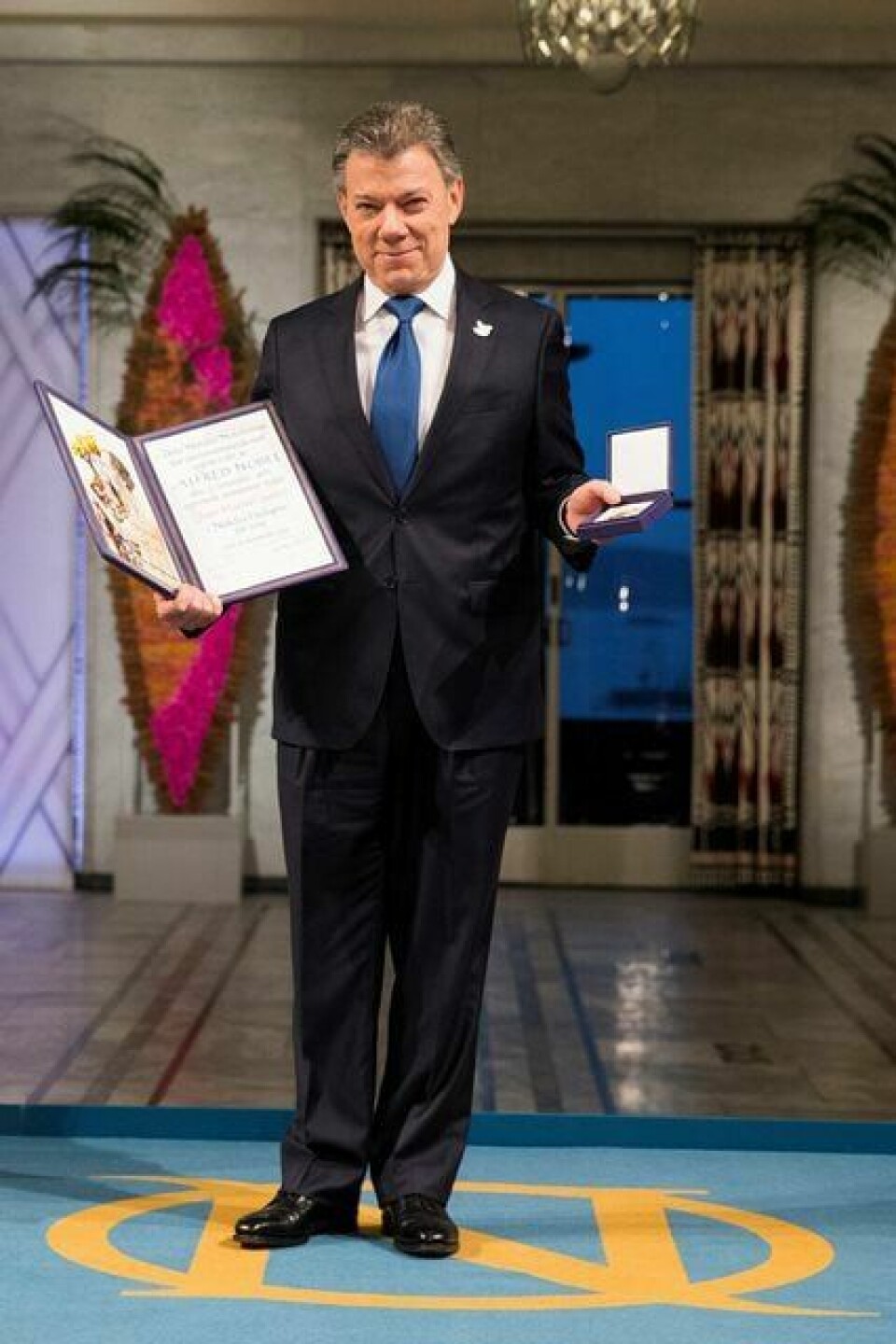VINNER: Colombias president Juan Manuel Santos mottok Nobels fredspris i desember i fjor for sin innsats for å skape fred i den colombianske konflikten. Siden har lite skjedd med fredsavtalen. FOTO: HÅKON MOSVOLD LARSEN/NTB SCANPIX