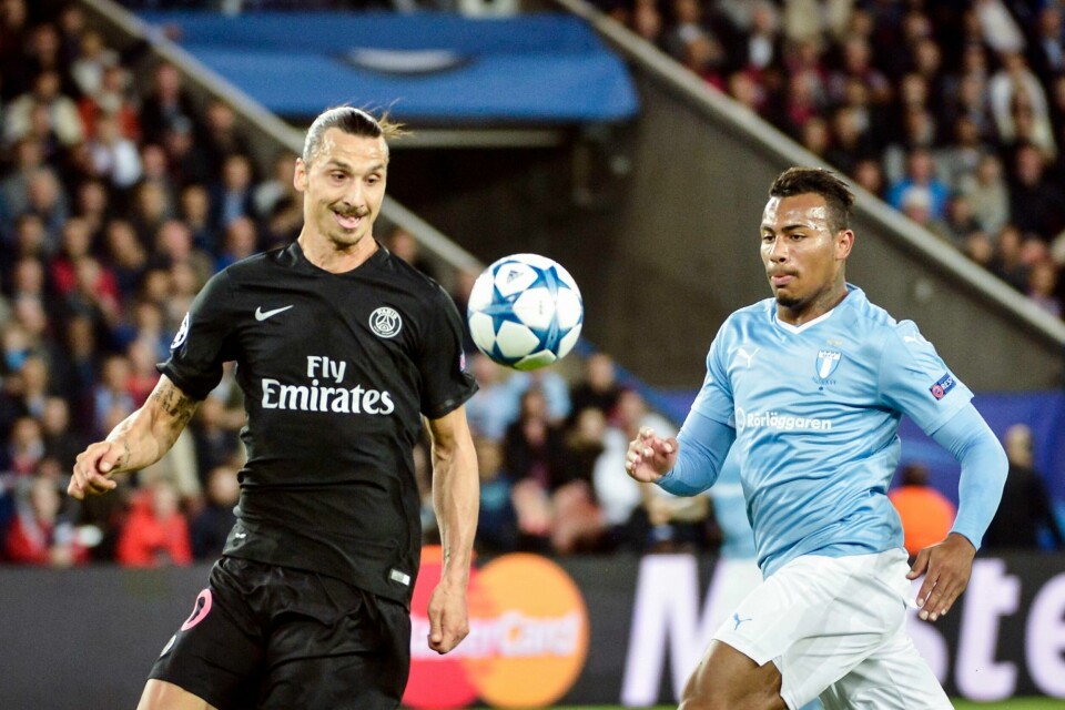 Felipe Carvalho (t.h.) har smakt på de store kampene i Europa. Her i mesterligaduell med daværende Paris-spiller Zlatan Ibrahimovic på Parc de Princes 15. september 2015.