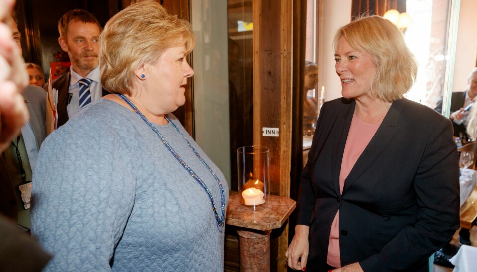 Statsminister Erna Solberg og Civita-sjef Kristin Clemet har sammen skapt en regjering som nå er i ferd med å få en iskald skulder av velgerne. Statsminister Erna Solberg og Civita-sjef Kristin Clemet har sammen skapt en regjering som nå er i ferd med å få en iskald skulder av velgerne.