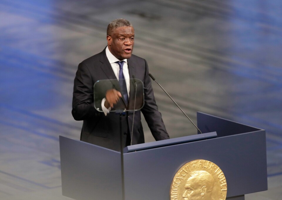 Denis Mukwege mottok Nobels fredspris i 2018. Nå stiller han som presidentkandidat i hjemlandet Kongo. Denis Mukwege mottok Nobels fredspris i 2018. Nå stiller han som presidentkandidat i heimlandet Kongo. Foto: Berit Roald / NTB