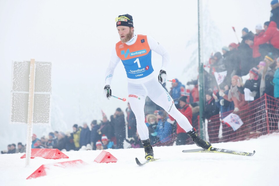 Martin Johnsrud Sundby underveis på lørdagens tremil på Lygna. Martin Johnsrud Sundby underveis på lørdagens tremil på Lygna.