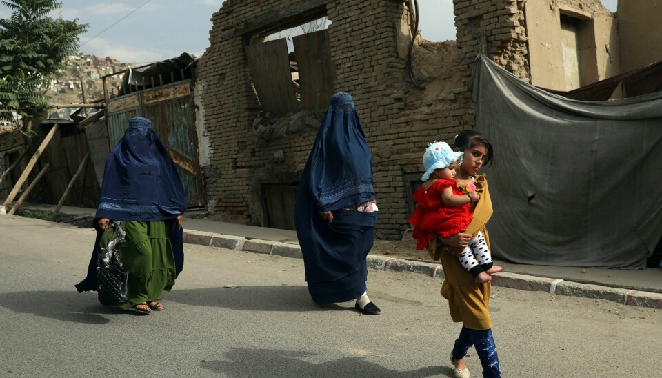 Afghanske kvinner på gata i Kabul ei uke etter at Taliban inntok byen. Afghanske kvinner på gata i Kabul ei uke etter at Taliban inntok byen.